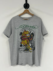 Vintage Y2K ED Hardy Grey Tee