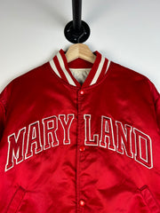 Vintage 80's Maryland Red Starter Satin Varsity Bomber Jacket