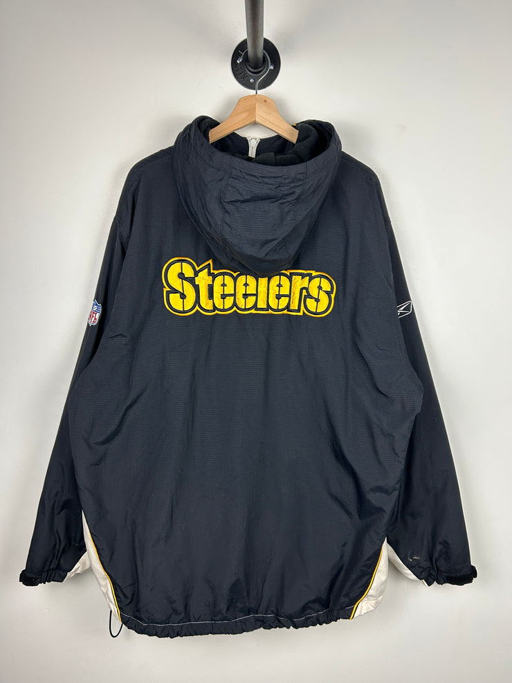 Vintage NFL Reebok Pittsburgh Steelers Fleece Lined Hooded Jacket