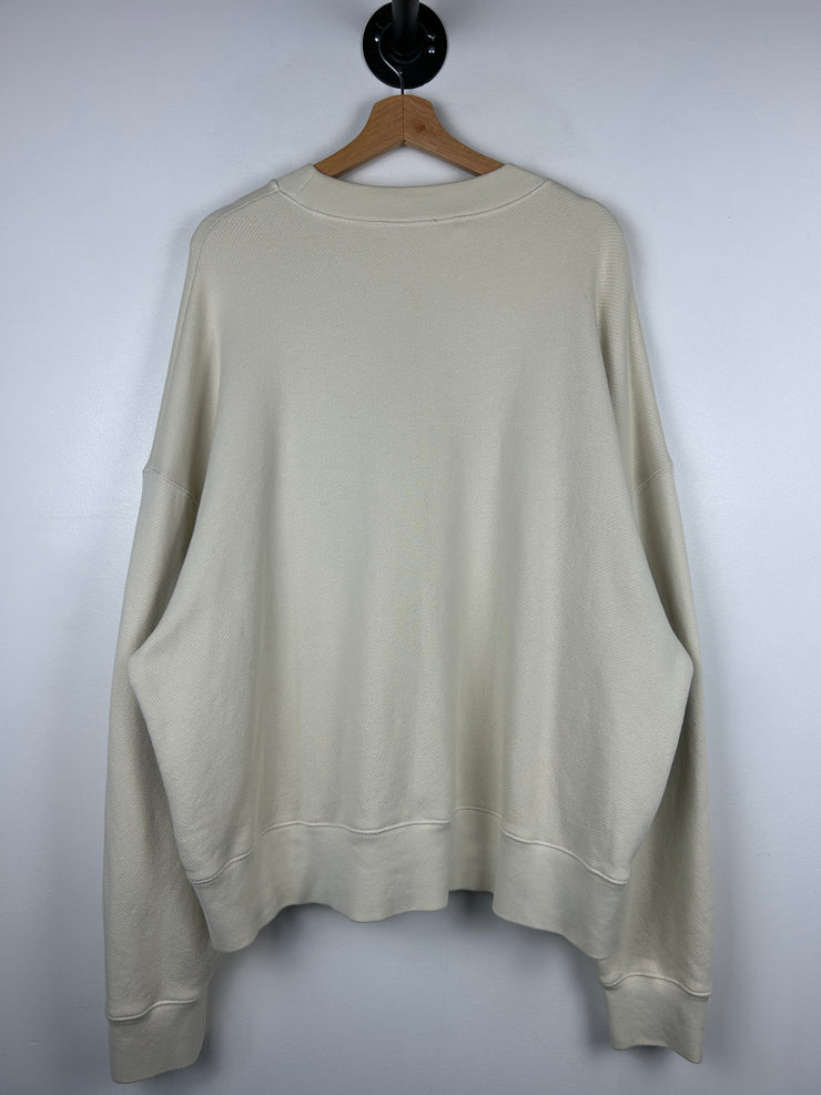 Palm Angels Spray Teddy Bear Cream Crewneck