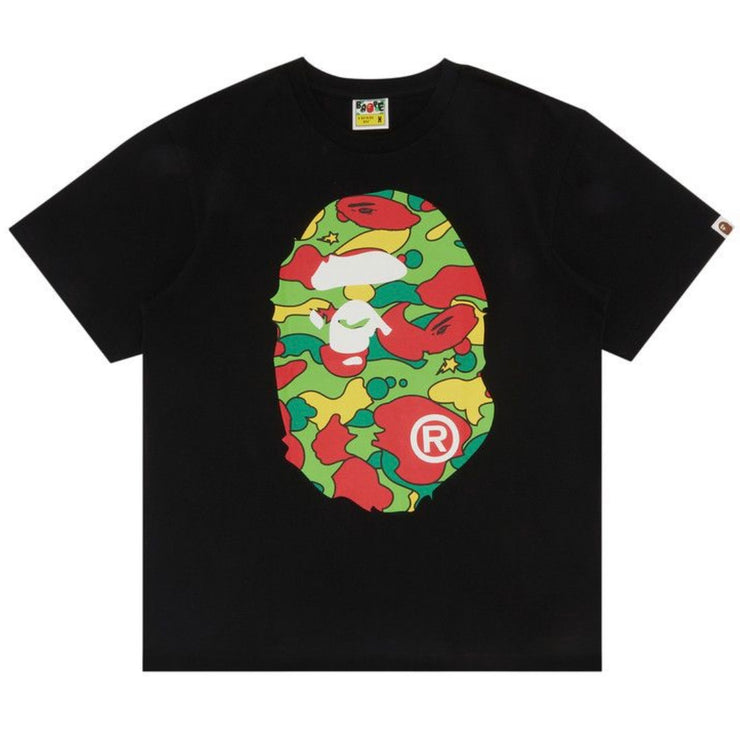 Bape Sta Camo Big Ape Head Black Tee