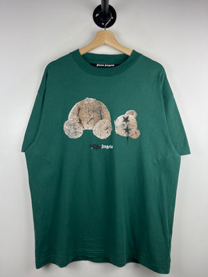 Palm Angels Spray Bear Forest Green Tee