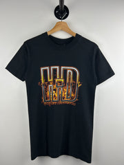Vintage Harley Davidson Flames London Black Tee