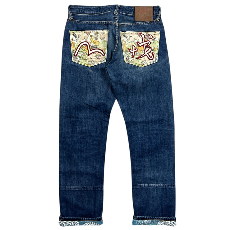 Evisu Osaka Japan Seagull Selvedge Blue Denim Jeans