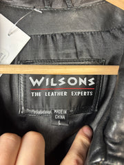 Vintage 90s Wilson Black Leather Cropped Jacket