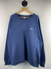 Vintage 90s Nike Mini Swoosh Navy Crewneck