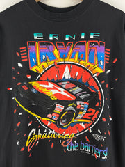 Vintage 90s Nascar Ernie Irvan Havoline Shattering The Barriers Black Tee
