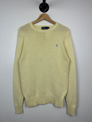 Vintage 90s Polo Ralph Lauren Yellow Knit Crewneck