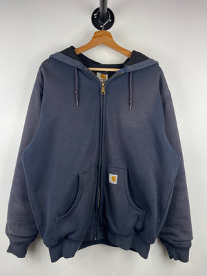 Vintage Carhartt Thermal Lined Faded Navy Zip Up Hoodie