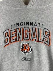 Vintage NFL Reebok Cincinnati Bengals Embroidered Grey Hoodie