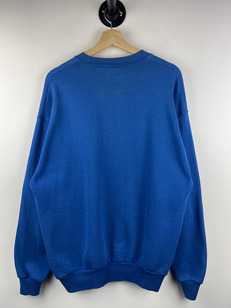 Vintage 90s Jerzees Blank Blue Crewneck