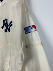 Vintage 90's Pro Player New York Yankees Half Zip White Windbreaker