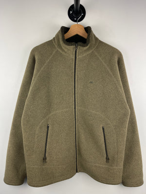 Vintage American Eagle Brown Sherpa Lined Zip Up Fleece Sweater