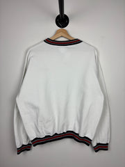 Vintage 90s Chase Bank Embroidered White Crewneck