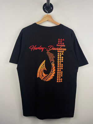 Vintage Harley Davidson Honolulu Hawaii Black Tee