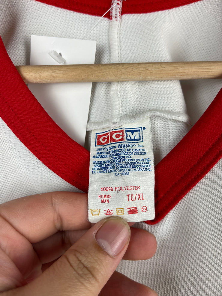Vintage 90s NHL CCM Detroit Red Wings White Hockey Jersey