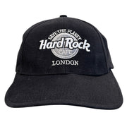 Vintage 90s Hard Rock Café London Black Strapback Hat