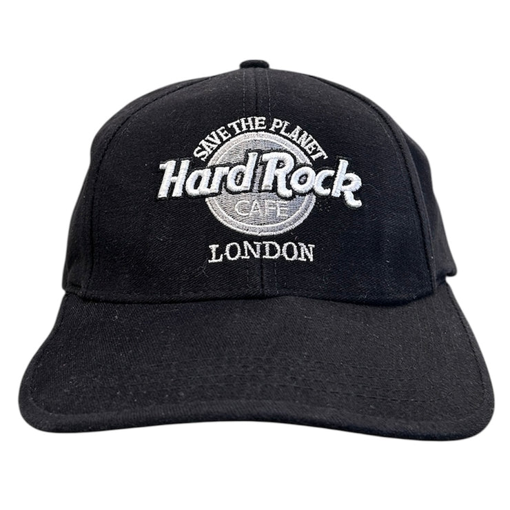 Vintage 90s Hard Rock Café London Black Strapback Hat