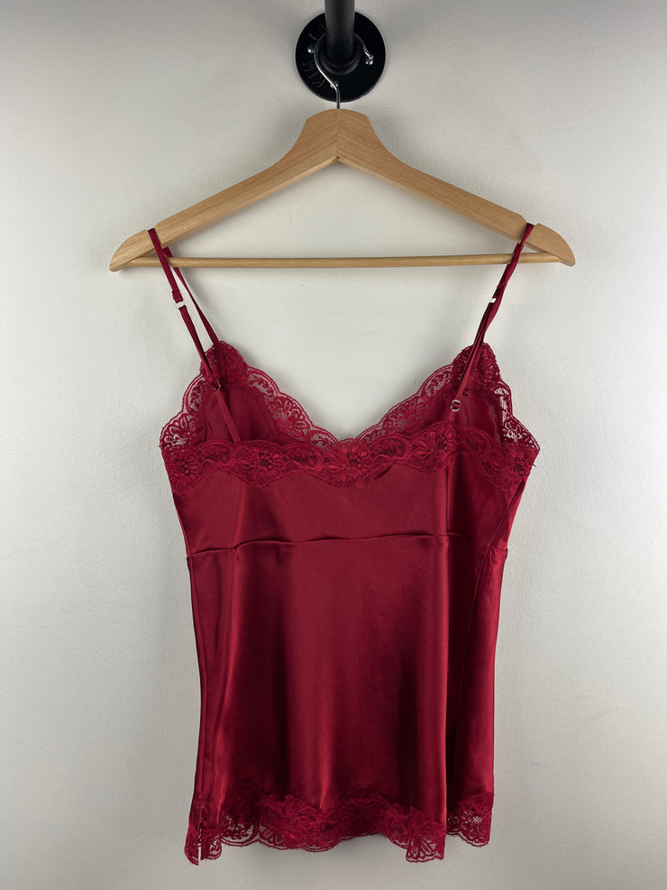 Vintage Poet Women’s Red Beaded Satin Camisole
