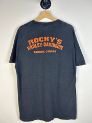 Vintage Harley Davidson Rocky's London Black Tee