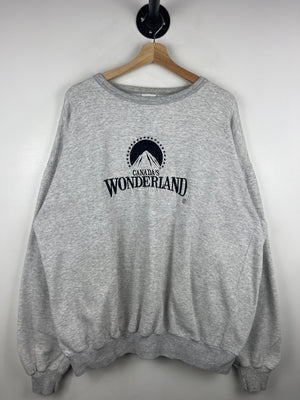 Vintage 90s Canada's Wonderland Amusement Park Embroidered Grey Crewneck
