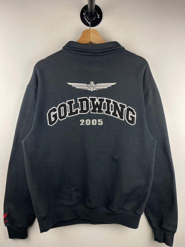 Vintage Honda 30th Anniversary Edition Goldwing Black Quarter Zip Sweater