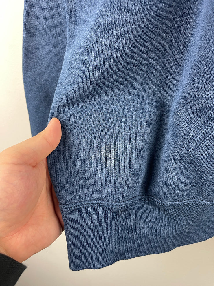 Vintage 80s West Virginia Arc Logo Spellout Navy Hoodie