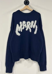 Marni Logo Mohair Navy Sweater
