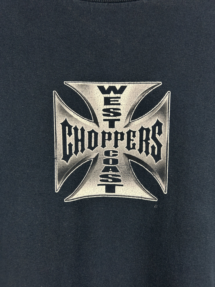 Vintage West Coast Choppers Long Beach Chrome Logo Navy Long Sleeve