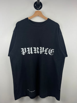 Purple Brand Gothic Wordmark Black Tee