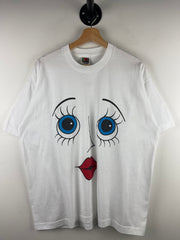 Vintage 90s Hers Funny Face Comedy White Tee