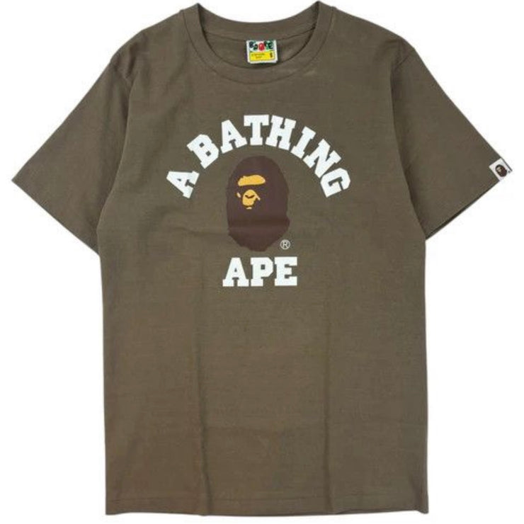 Bape College Logo Brown Tee
