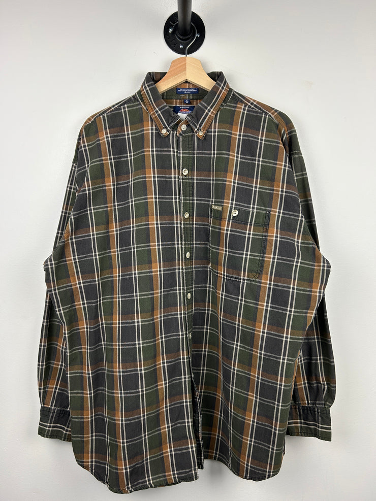 Vintage Dickies Checkered Button Up Flannel Long Sleeve