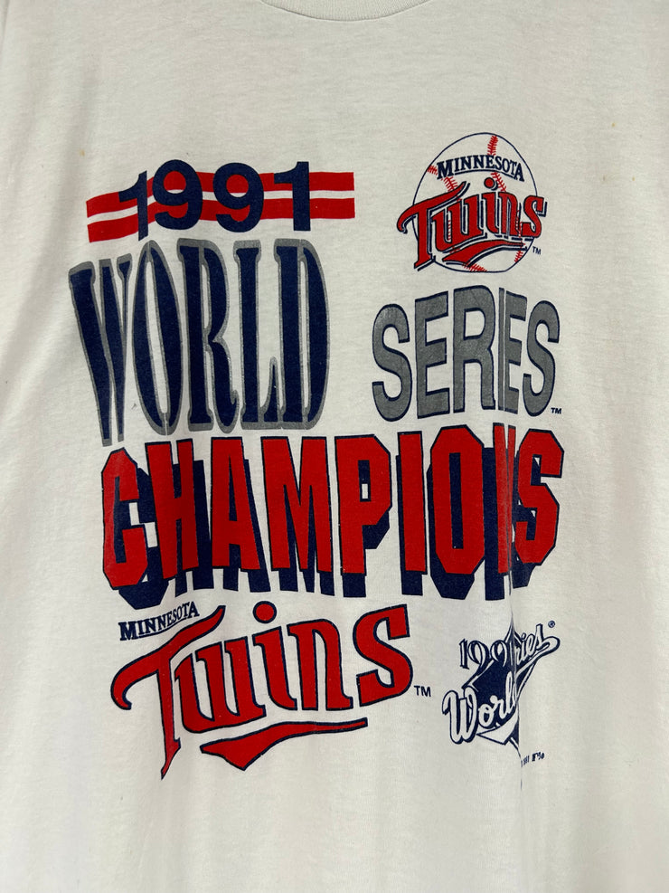 Vintage 1991 Minnesota Twins World Series White Tee