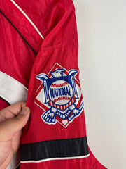 Vintage MLB Cincinnati Reds Embroidered Red Pullover Windbreaker