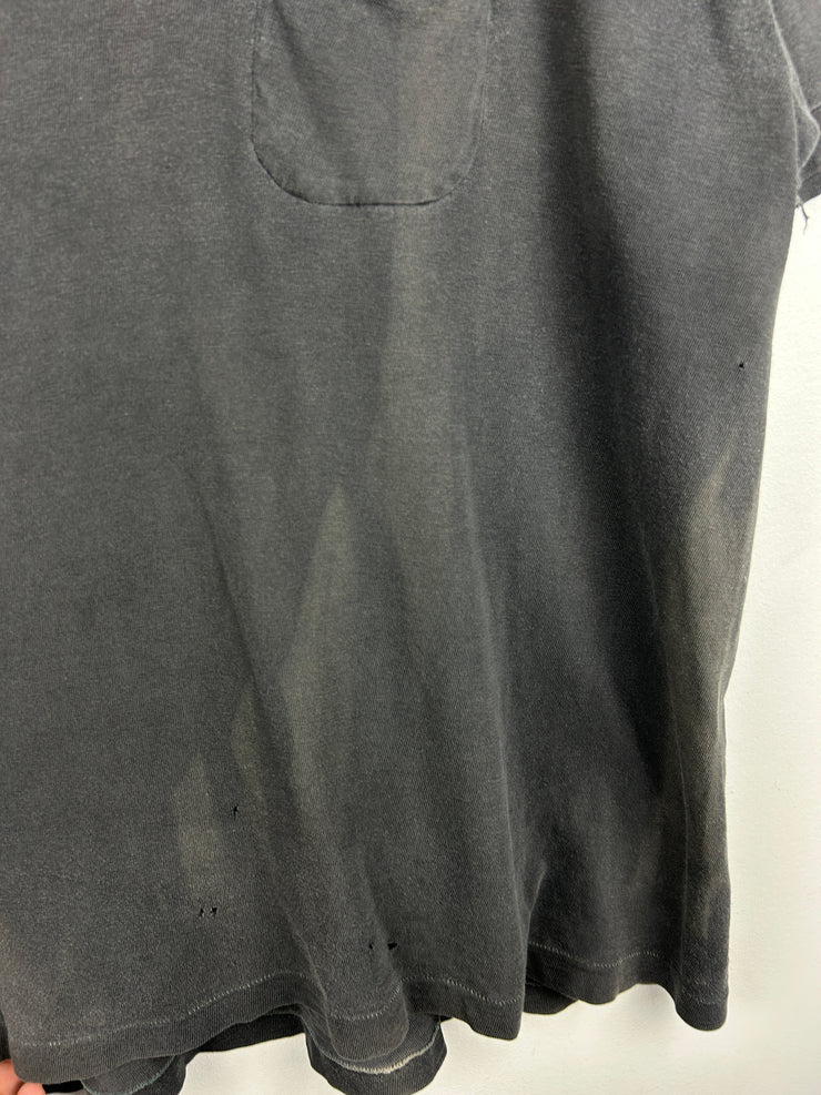 Vintage 70s Stanfields Barn Bash Police Black Pocket Tee