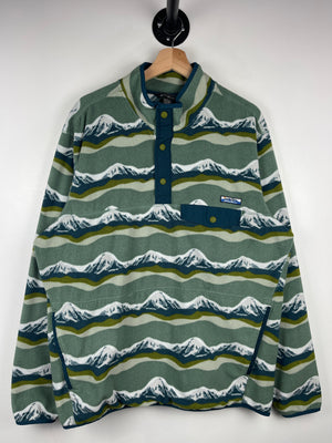 Vintage Eddie Bauer Mountains Green Snap Fleece Sweater
