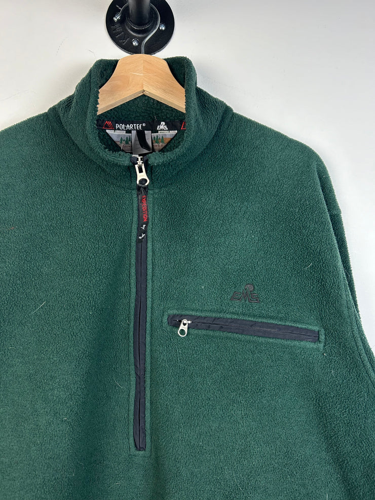 Vintage 90s EMS Polartec Green Half Zip Fleece Sweater