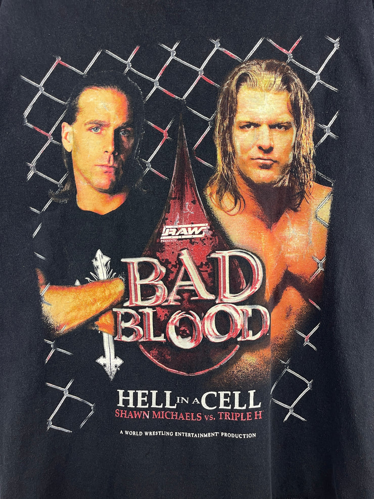 Vintage 2004 WWE Bad Blood Shawn Michaels VS Triple H Black Tee