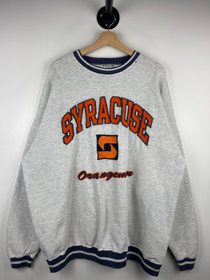 Vintage 90s Syracuse Orangemen Embroidered Grey Crewneck