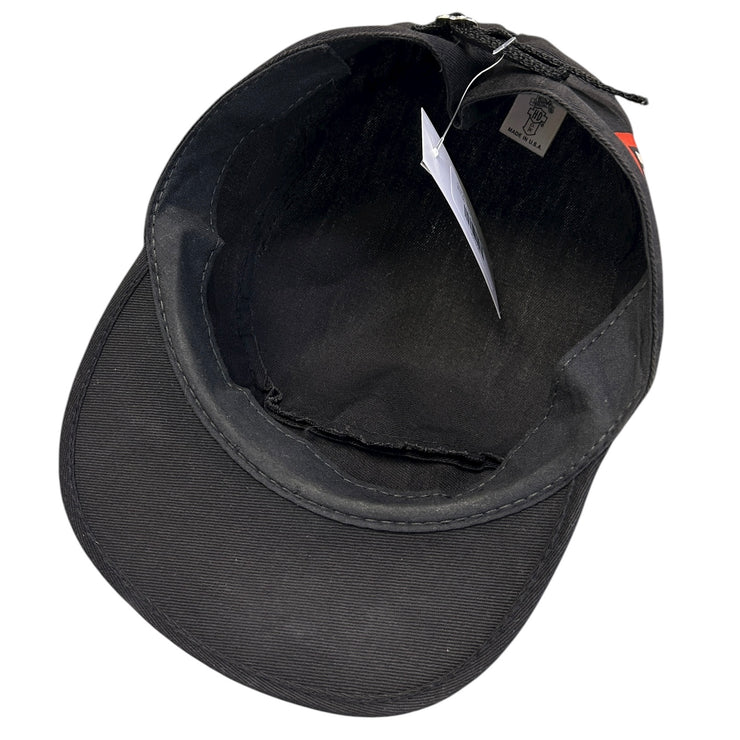 Vintage 80s Harley Davidson Eagle Black Pillbox Strapback Hat