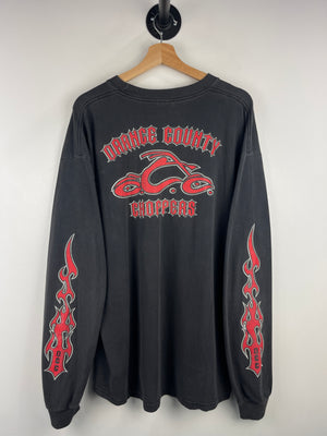 Vintage Orange County Choppers Flames Black Faded Long Sleeve