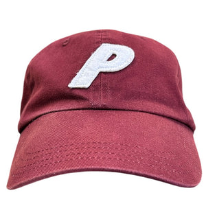 Palace SS21 P Burgundy 6 Panel Strapback Hat