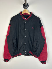 Vintage 90's Nike Swoosh Black & Red Varsity Jacket