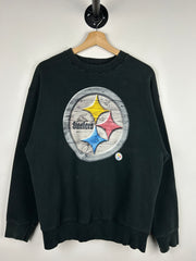 Vintage 90s NFL Pro Player Pittsburgh Steelers Black Crewneck