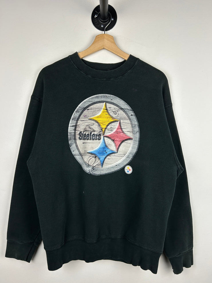 Vintage 90s NFL Pro Player Pittsburgh Steelers Black Crewneck