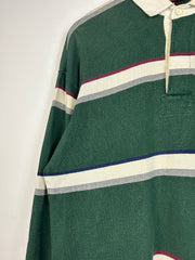 Vintage Y2K Chaps Ralph Lauren Green Polo Rugby Long Sleeve