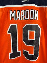 NHL Adidas Edmonton Oilers Maroon Orange Hockey Jersey