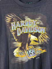 Vintage 90's Harley Davidson Eagle USA 3D Emblem Black Tee