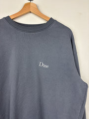 Dime Embroidered Slate Blue Crewneck